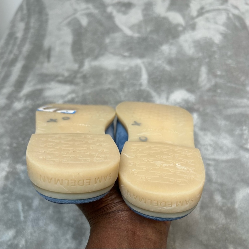 Sam Edelman Women’s Kira Blue & Gold Stone Suede Mule Size 9 M Slide On Shoes - Picture 9 of 16
